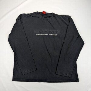 Tommy Hilfiger Denim Spellout logo Longsleeve Crew neck T-shirt Black Men's L